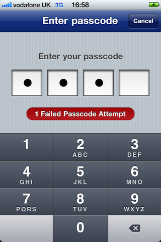 PasscodeViewController screenshot PasscodeViewController screenshot